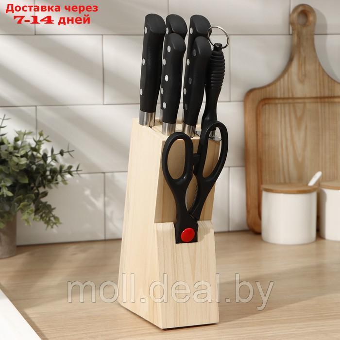Набор кухонных ножей "Кронос" 7 предметов на подставке - фото 1 - id-p193447486