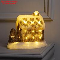Светодиодная фигура "Зимний домик" 22 × 21 × 17 см, акрил, 30 LED, 220 В, свечение тёплое белое