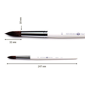 Белка круглая короткая ручка Невская Палитра №10.