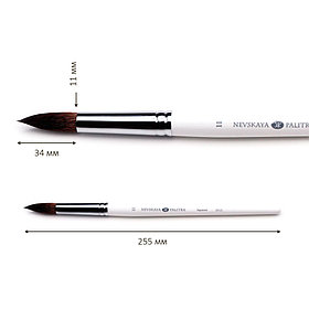 Белка круглая короткая ручка Невская Палитра №11.