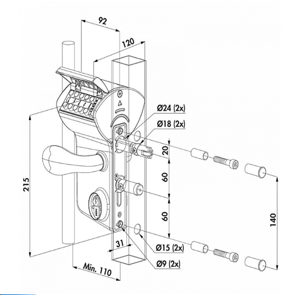 Механический кодовый замок для ворот и калиток locinox - фото 4 - id-p193498833