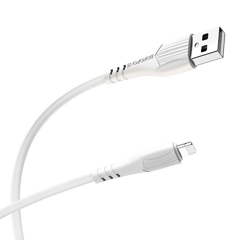 Зарядный USB дата кабель BOROFONE BX37 Lightning, 2.4A, 1м, белый 556246