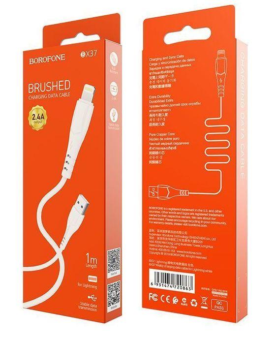 Зарядный USB дата кабель BOROFONE BX37 Lightning, 2.4A, 1м, белый 556246 - фото 4 - id-p193499913