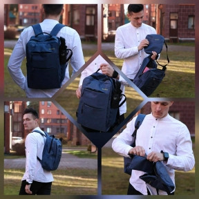 Рюкзак 3в1 BackPack Urban с USB и отделением для ноутбука до 17 Синий