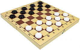 Шахматы и шашки пластмассовые в деревянной упаковке (поле 29х29 см)