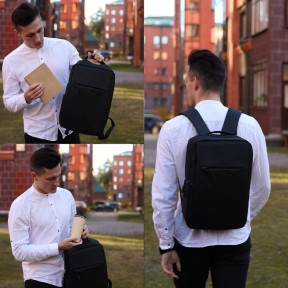 Городской рюкзак Lifestyle с USB и отделением для ноутбука до 17.72 Черный - фото 1 - id-p181949414