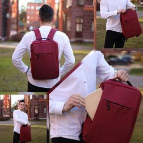 Городской рюкзак Lifestyle с USB и отделением для ноутбука до 17.72 Красный - фото 1 - id-p182129823