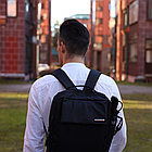 Городской рюкзак Кембридж с USB и отделением для ноутбука до 14.5 Серый, фото 4