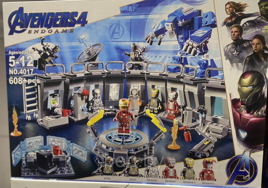 4017 Конструктор Super Escort "Лаборатория Железного человека" 608 деталей, аналог LEGO Super Heroes 76125