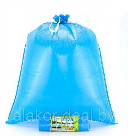Мешки для мусора с завязками ПСД MirPack "Deluxe 35л", 10шт, 30 мкм, синие - фото 2 - id-p193539754