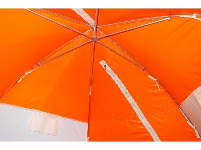 Зимняя палатка "Пингвин Зонт 3 с дышащим верхом" Люкс (1-сл.) бело-оранжевый - фото 6 - id-p193547681