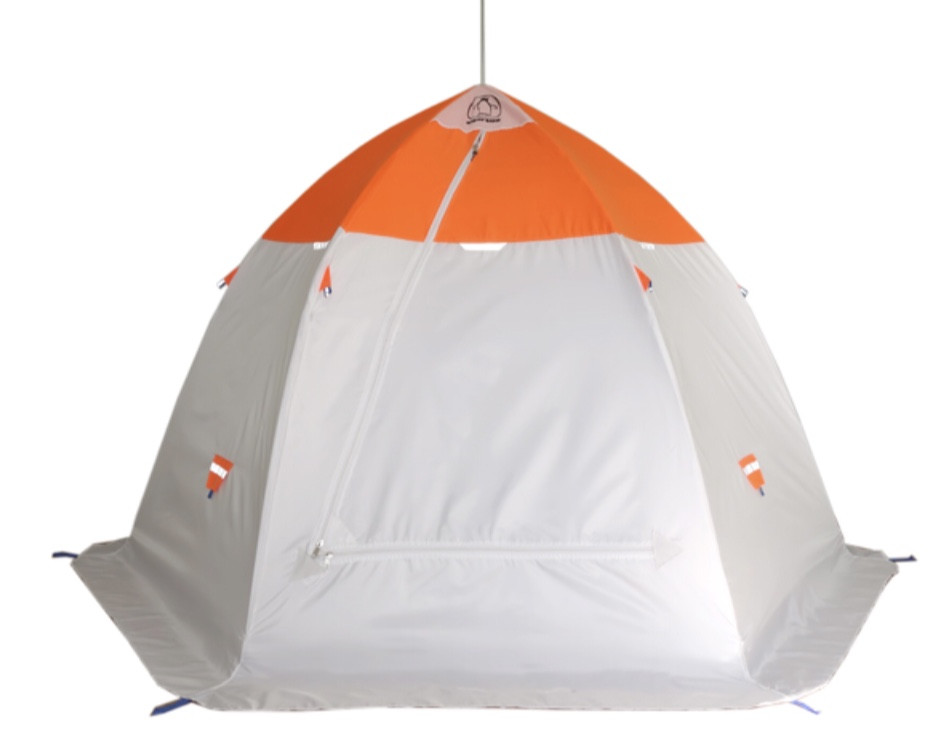 Зимняя палатка "Пингвин Зонт 3.5" Люкс (2-сл.) бело-оранжевый - фото 2 - id-p193550390