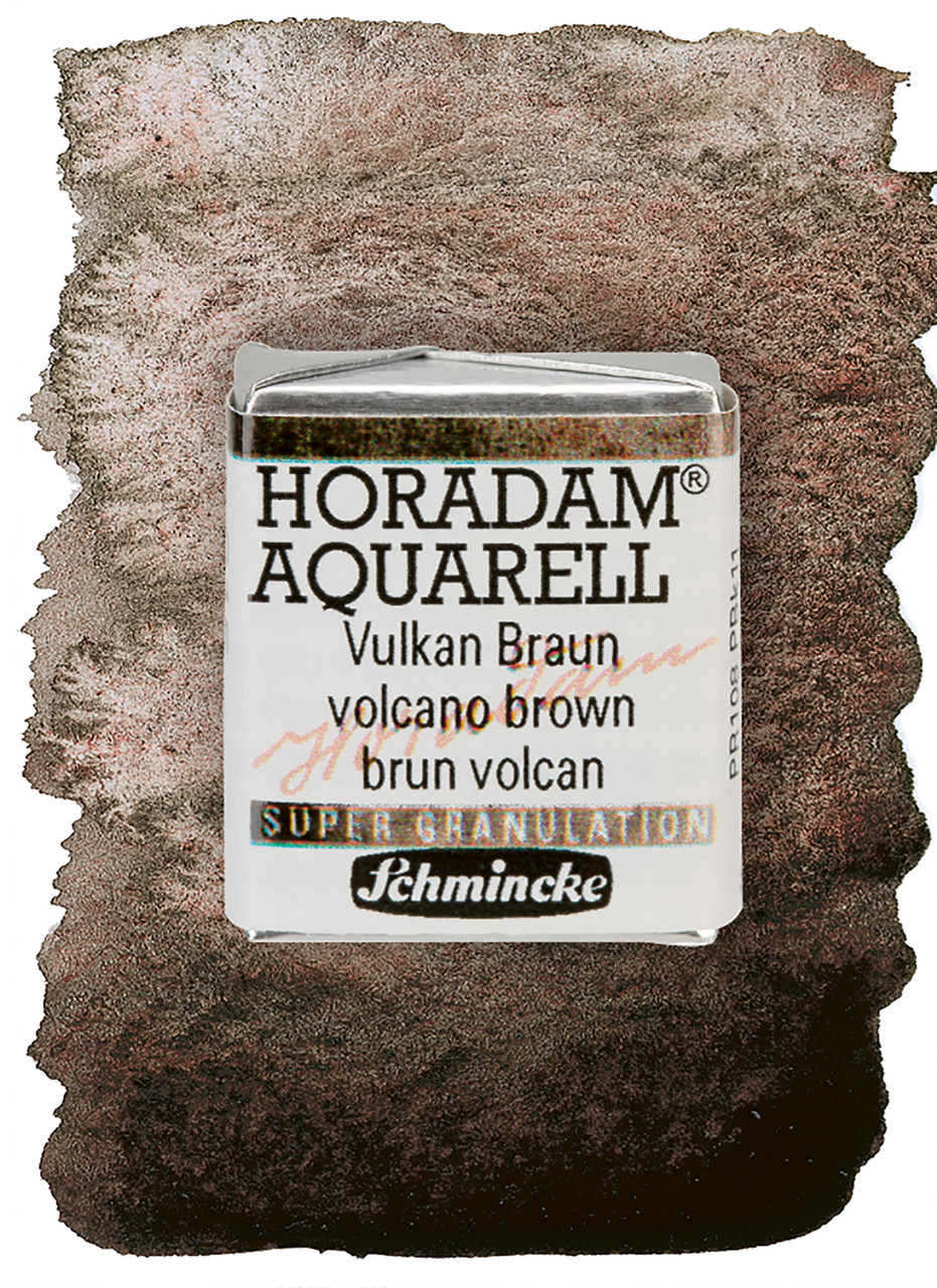 Акварельная краска Horadam полукювета, цвет Volcano brown №915