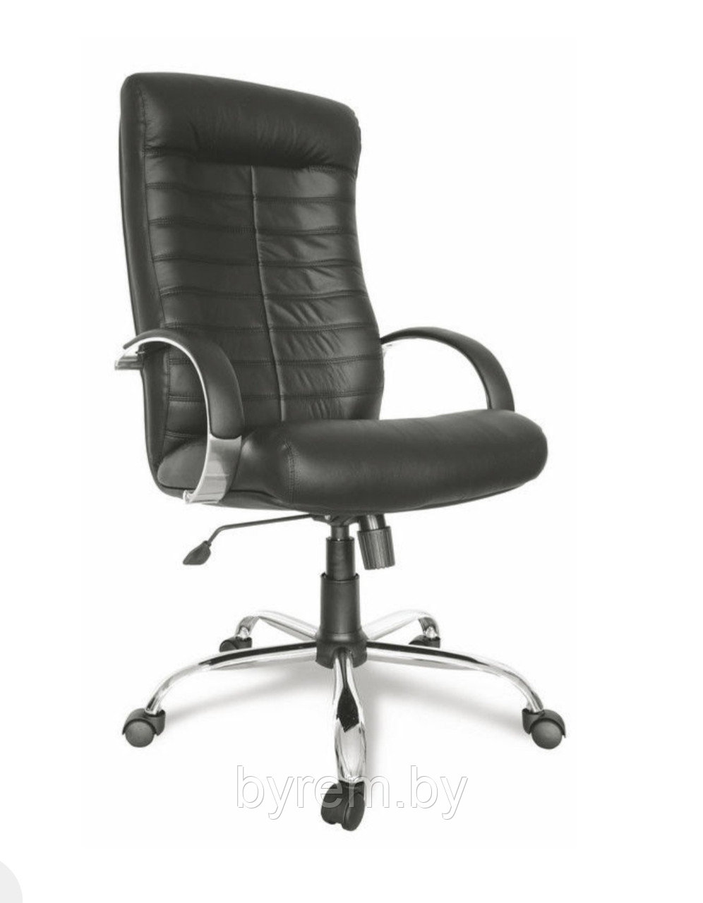 Кресло офисное Деловая обстановка Консул Хром CXH кожа Люкс (черный) - фото 1 - id-p193593109