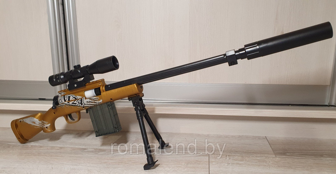 Снайперская винтовка M24 с оптическим прицелом, с мягкими патронами которые вылетают - фото 2 - id-p193593077