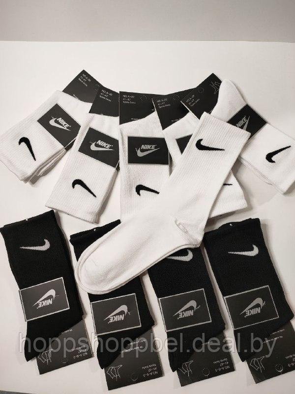 Высокие носки Nike(черные / белые) - фото 3 - id-p193600507