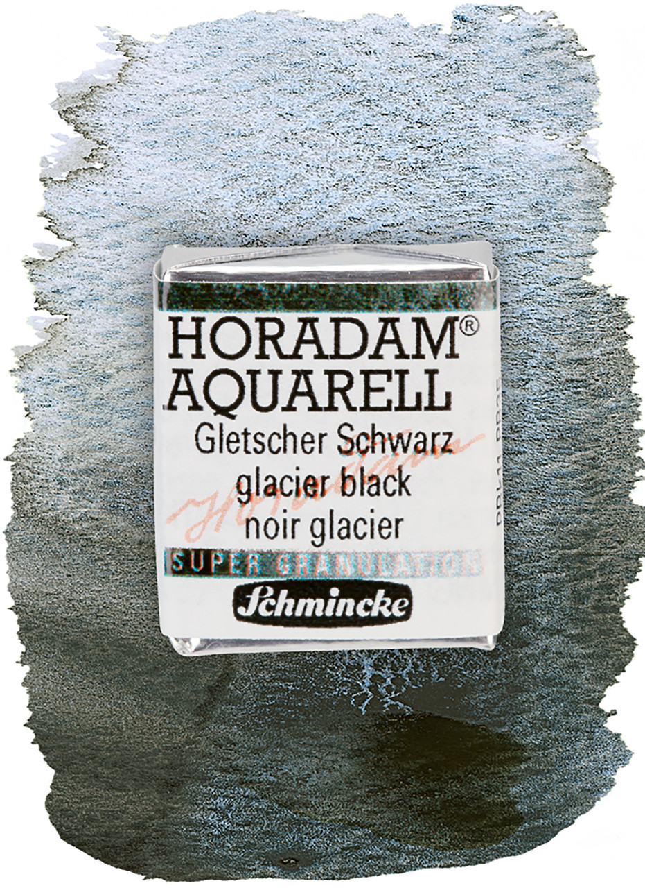 Акварельная краска Horadam полукювета, Glacier black №965