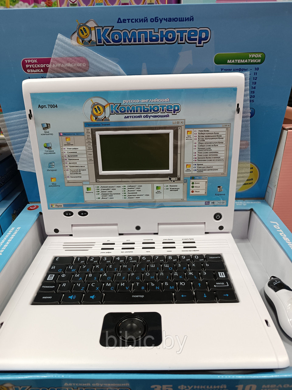Детский компьютер ноутбук с мышкой обучающий 7004 Play Smart( Joy Toy ).2 языка, детская интерактивная игрушка - фото 2 - id-p193619809