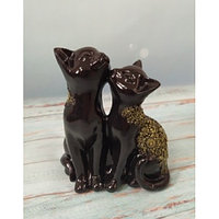 Статуэтка Кот и Кошка черный с золотом 14см арт. ПЛ-12008
