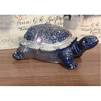 Статуэтка из полистоуна черепаха синий-серебро 6см арт. ПЛ-12414