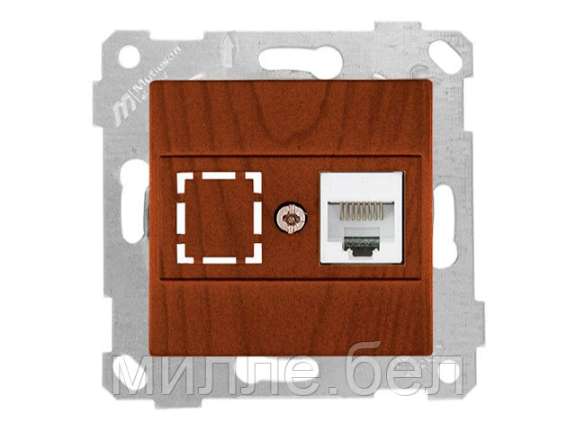 Розетка компьютерная 1xRJ45 (Cat5e, скрытая, без рамки) вишня, RITA, MUTLUSAN - фото 1 - id-p193631144