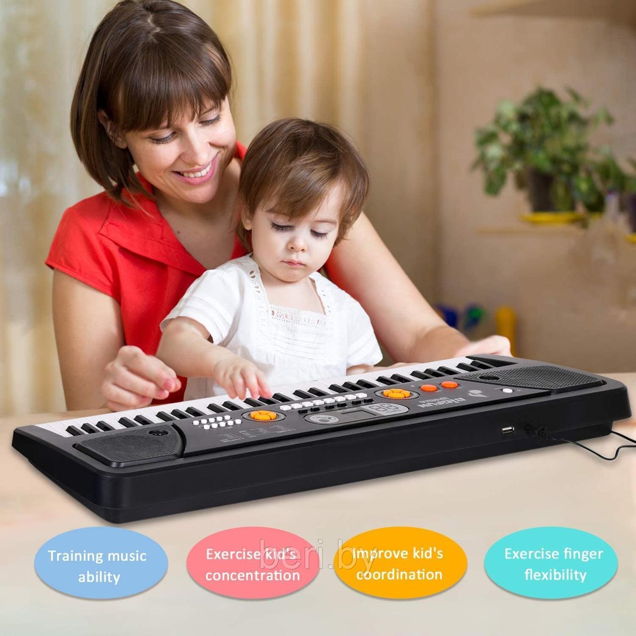 BF-730A2 Детский синтезатор Bigfun, пианино, микрофон, USB, MP3, запись, 61 клавиша - фото 7 - id-p193632519