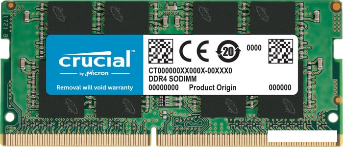 Оперативная память Crucial 8GB DDR4 SODIMM PC4-25600 CT8G4SFS832A