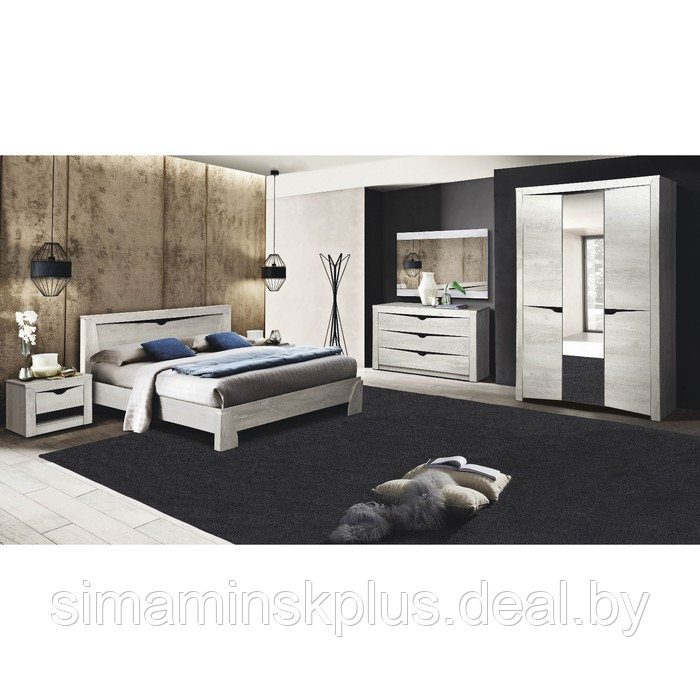 Кровать одинарная с настилом «Лючия» 33.07, 900 × 2000 мм, цвет бетон пайн белый / венге - фото 2 - id-p193635195