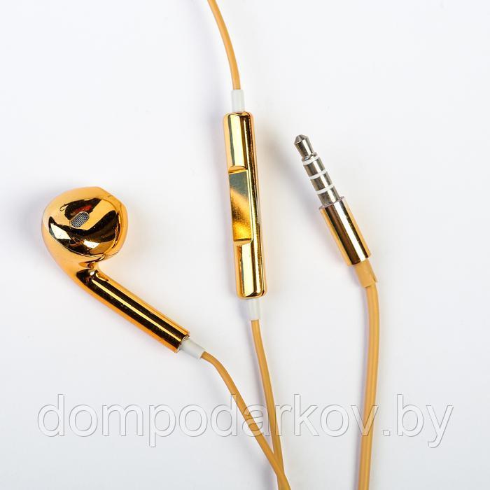 Наушники LuazON RX-13, вкладыши, микрофон, золотистые - фото 3 - id-p193642062
