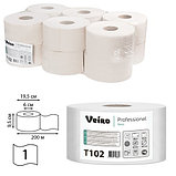 Бумага туалетная 1-слойная Veiro Basic T102 (макулатура) в средних рулонах, 200м, РФ, фото 3