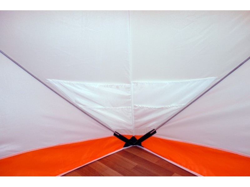 Зимняя палатка Призма (1-сл) Композит 185*185 (бело-оранжевый) - фото 7 - id-p193644495