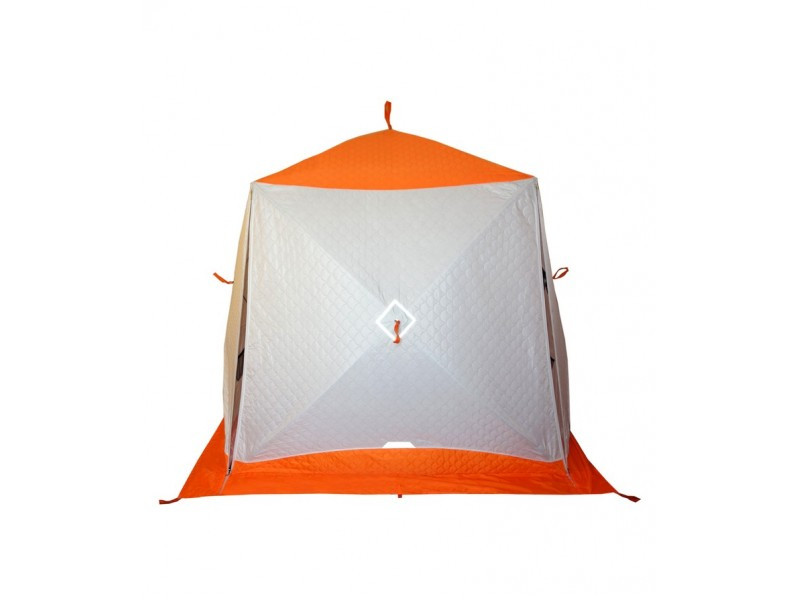 Зимняя палатка Призма Премиум (1-сл) 215*215 (бело-оранжевый) - фото 2 - id-p193645019