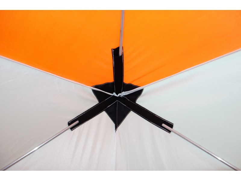 Зимняя палатка Призма Премиум (1-сл) 215*215 (бело-оранжевый) - фото 4 - id-p193645019