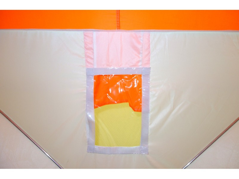 Зимняя палатка Призма Премиум (1-сл) 215*215 (бело-оранжевый) - фото 5 - id-p193645019