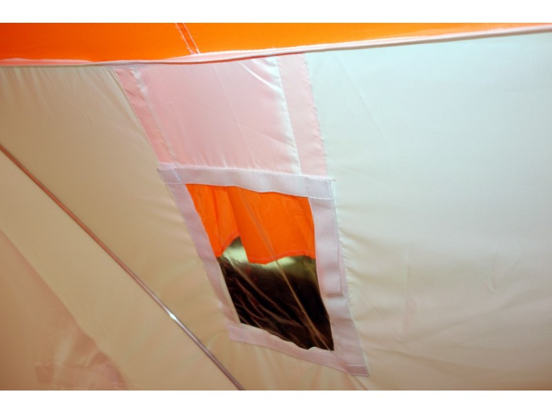 Зимняя палатка Призма Премиум (1-сл) 215*215 (бело-оранжевый) - фото 7 - id-p193645019