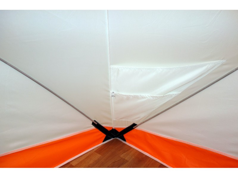 Зимняя палатка Призма Премиум (1-сл) 215*215 (бело-оранжевый) - фото 10 - id-p193645019