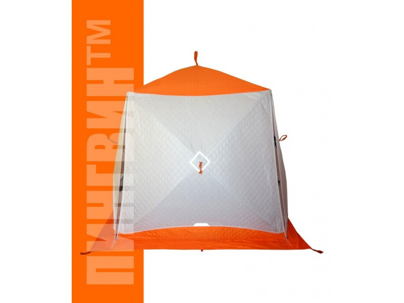 Зимняя палатка Призма Премиум Термолайт 215*215 Композит (3-сл) (бело-оранжевый) - фото 1 - id-p193645075