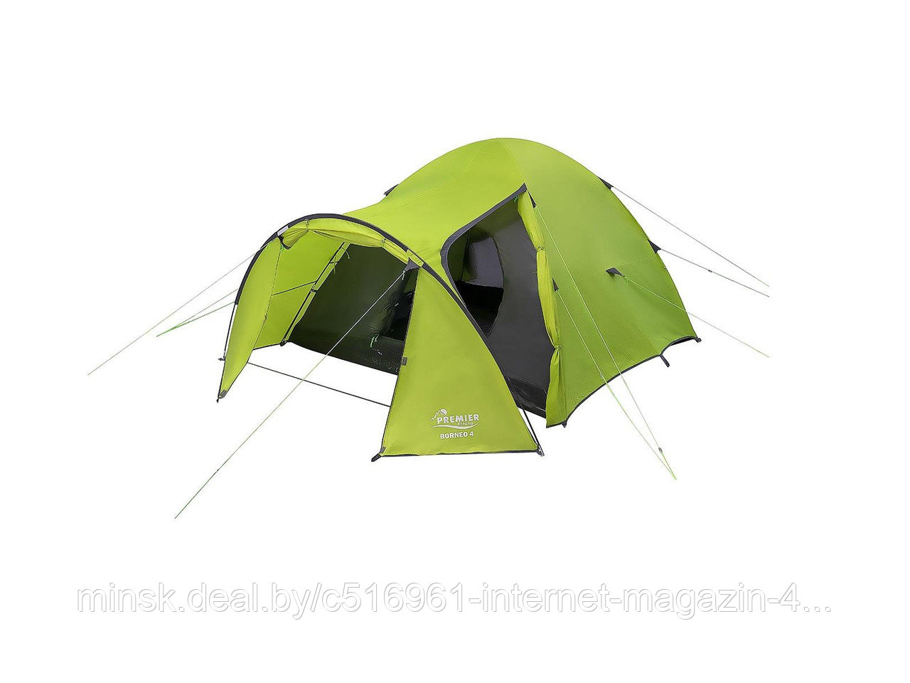 Палатка PREMIER BORNEO-4-G зеленая - фото 1 - id-p193649520