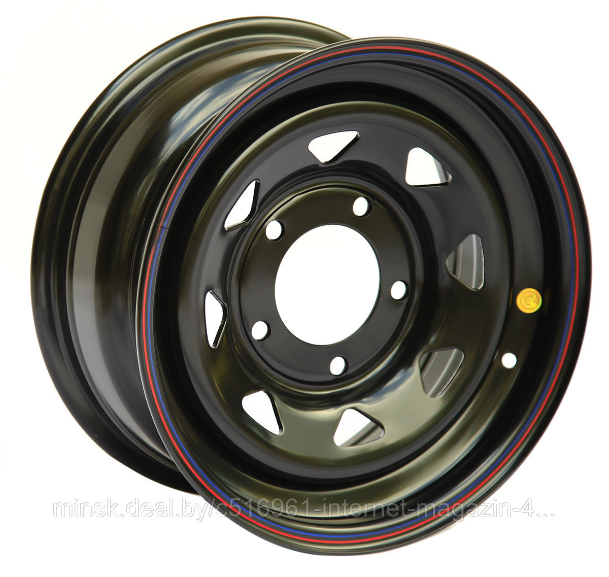 Диск колесный усиленный JEEP ORW штампованный стальной черный 5х127 8xR18 d75 ET+30 (треуг. мелкий) - фото 1 - id-p193651434