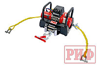 Лебёдка переносная РИФ 9.5XS c площадкой и проводами (в сборе), коротий барабан, стальной трос. Артикул: