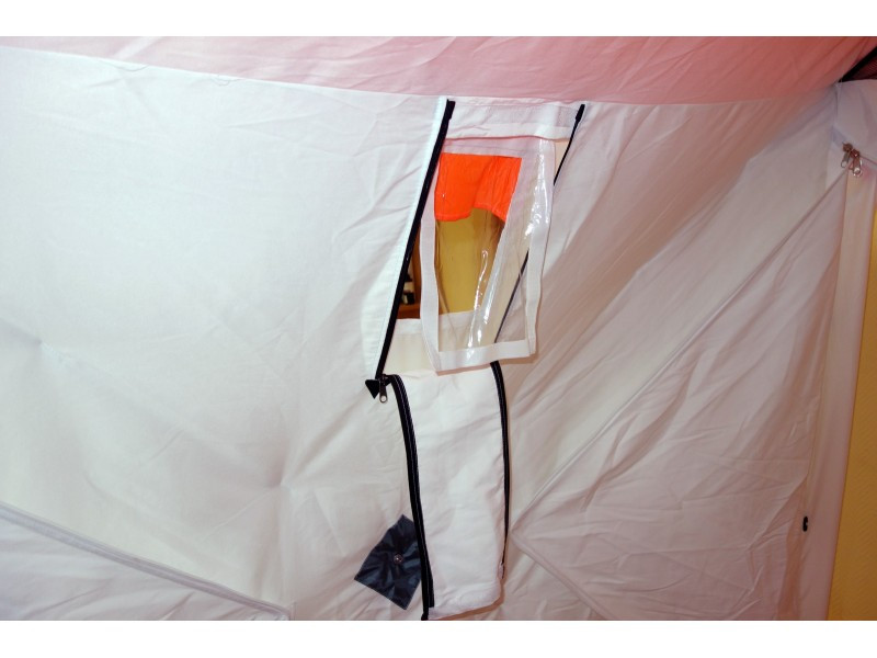 Зимняя палатка Призма Премиум STRONG (2-сл) 225*215 (бело-оранжевый) - фото 5 - id-p193662454
