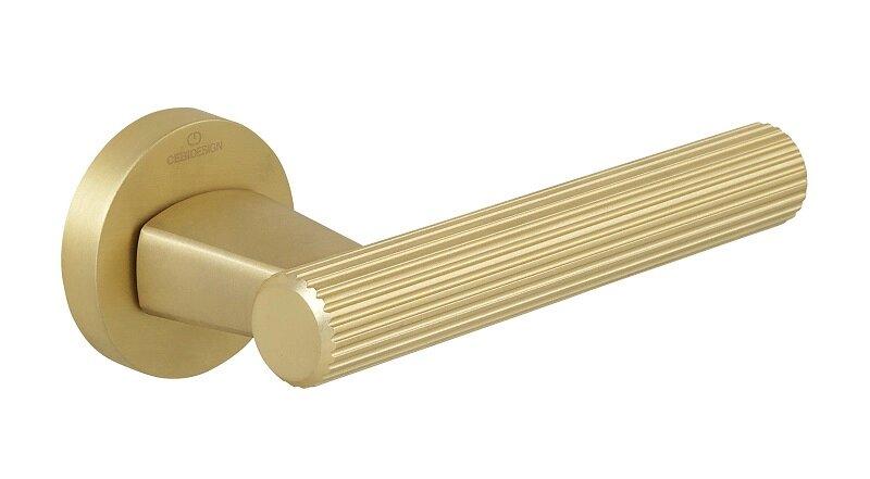 Ручки дверные CEBI FUGI STRIPED (в полоску) цвет MP35 матовое золото - фото 1 - id-p193663869
