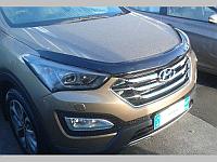 Дефлектор капота - мухобойка, Hyundai Santa Fe 2012- , евро крепеж, ANV