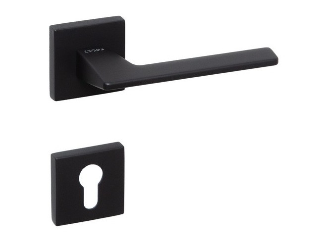 Ручки дверные CROMA VIA-S MP24 (AL6 черный) комплект ET - фото 1 - id-p193663157