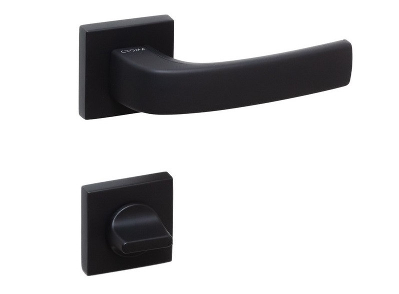 Ручки дверные CROMA PERA-S MP24 (AL6 черный) комплект WC - фото 1 - id-p193663177
