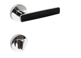 Ручки дверные CROMA SERA MP02 (CP/AL6 хром/черный) комплект WC
