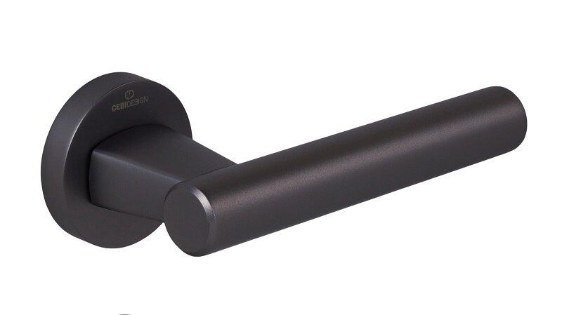 Ручки дверные CEBI FUGI SMOOTH (гладкая) цвет MP27 черный матовый никель - фото 1 - id-p193663671