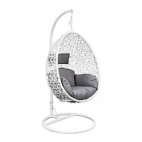Кресло подвесное BOUNTY, (белый/серый), размер кокона/стойки 122*94*68/d95*196см AksHome