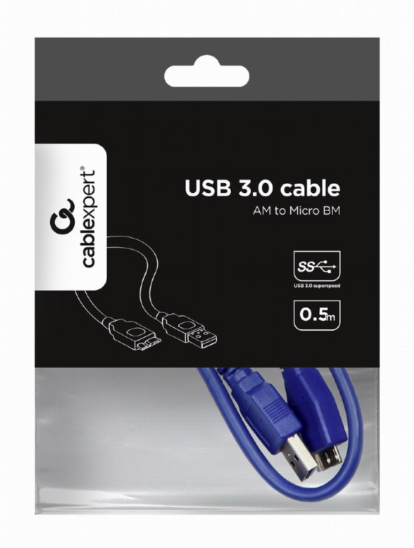 Кабель Micro USB USB 3.0 Cablexpert 0.5м - фото 2 - id-p193617224