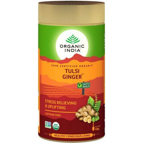 Чай Тулси с Имбирем Органик Индия (Tulsi Ginger Tea Organic India), ж/б 100 г